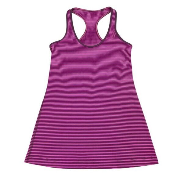 LULULEMON Cool Racerback Sz 4 Hyper Stripe Raspberry Glo Light / Plum - Picture 6 of 9